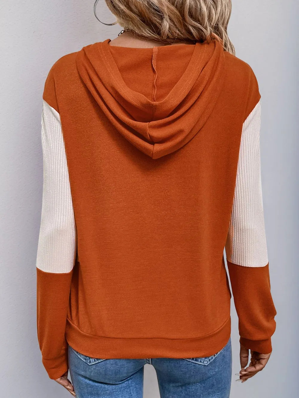 Contrast Long Sleeve Hoodie
