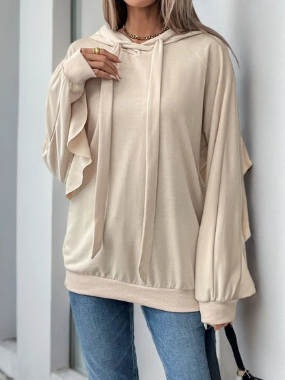 Sports and leisure personalized hooded ruffled